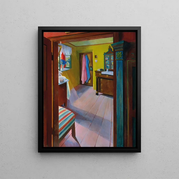 Rural Interior Painting - Ludwig Ferdinand Graf — framed artwork on a wall