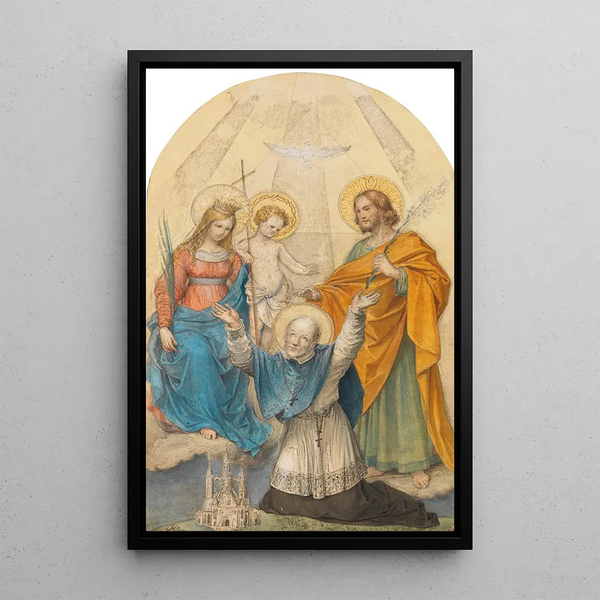 Clemens Maria Hofbauer and the saints - Ludwig Ferdinand Schnorr von Carolsfeld — framed artwork on a wall