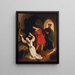 Faust and Gretchen in the dungeon - Ludwig Ferdinand Schnorr von Carolsfeld — framed artwork on a wall