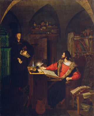 Ludwig Ferdinand Schnorr von Carolsfeld - Faust und Mephisto in der Studierstube Beschwrung Mephistos durch Faust.webp