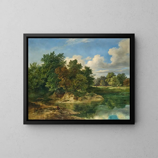 A resting hunter - Ludwig Fischer — framed artwork on a wall