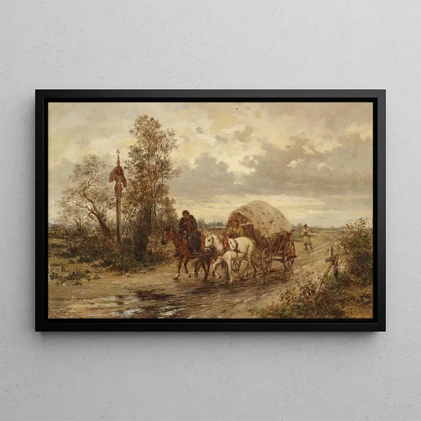 On the country road - Ludwig Gedlek — framed artwork on a wall
