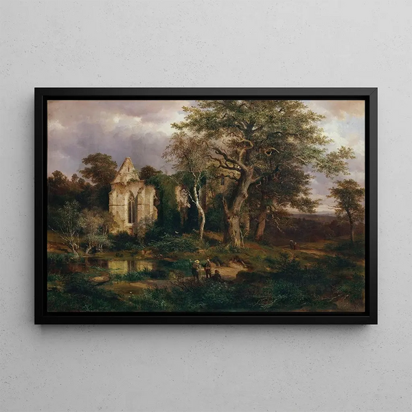 Ruine d'église - Ludwig Halauska — framed artwork on a wall