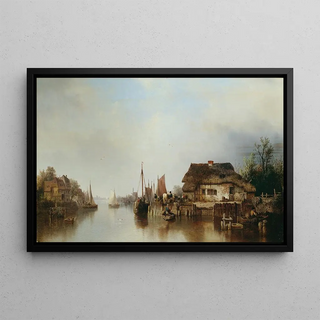 Rive de l'Escaut - Ludwig Hermann — framed artwork on a wall