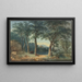 a wooded lakeside with an Italian-style villa - Ludwig Hess — framed artwork on a wall