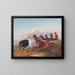 Two young Hungarian riders drive wild horses in front of them in the Puszta - Ludwig Kübler — framed artwork on a wall