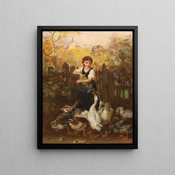 Cake at Tea Time - Ludwig Knaus — framed artwork on a wall