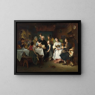 The Baptism - Ludwig Knaus — framed artwork on a wall
