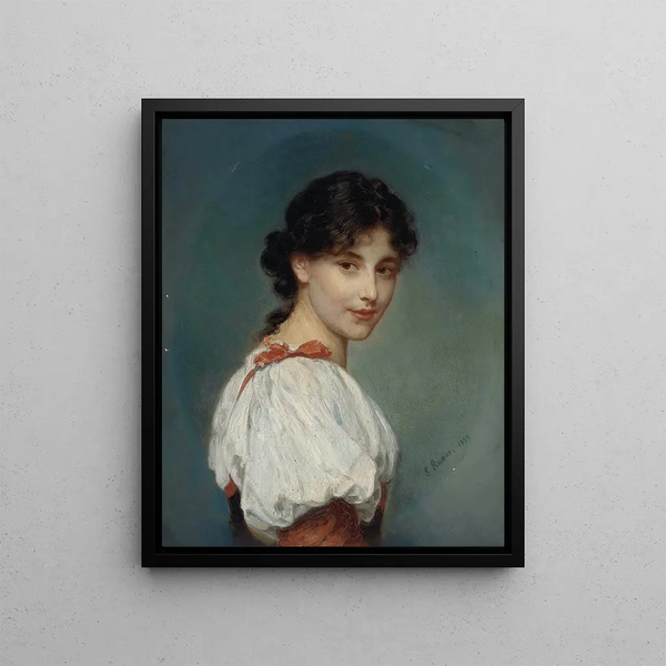 Italian Girl - Ludwig Knaus — framed artwork on a wall