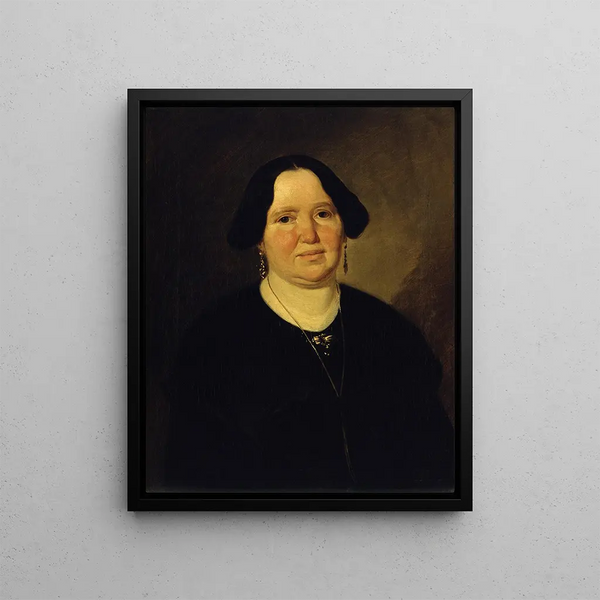 Portrait of Mrs Müller - Ludwig Knaus — framed artwork on a wall