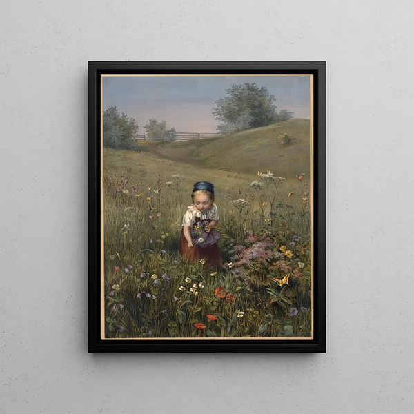Spring Flowers Painting - Ludwig Knaus — framed artwork on a wall