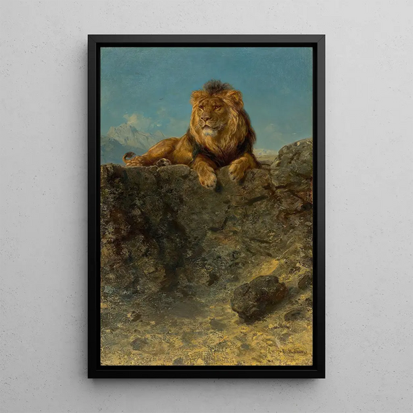 Lion Trônant - Ludwig Knaus — framed artwork on a wall