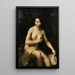Nude Young Girl Sitting - Ludwig Löffler — framed artwork on a wall