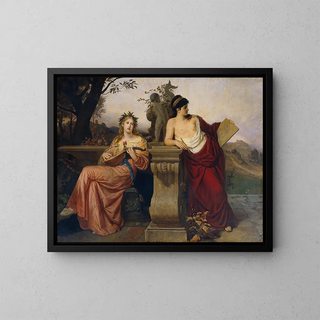 Allegory of Music and Painting - Ludwig Mayer — framed artwork on a wall