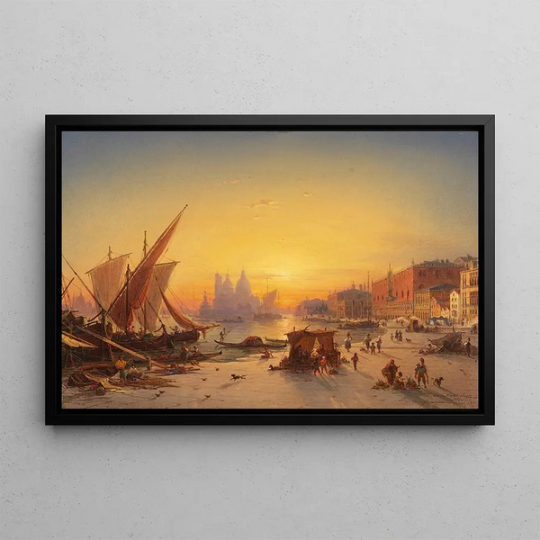 Venice at Dusk - Ludwig Mecklenburg — framed artwork on a wall