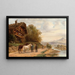 Conversation entre experts en chevaux sur une route de campagne - Ludwig Müller-Cornelius — framed artwork on a wall