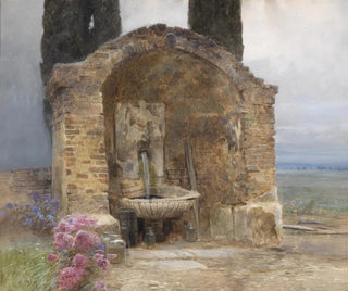 Fontaine dans un paysage italien - Ludwig Rüsch — artwork view
