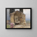 Fontaine dans un paysage italien - Ludwig Rüsch — framed artwork on a wall