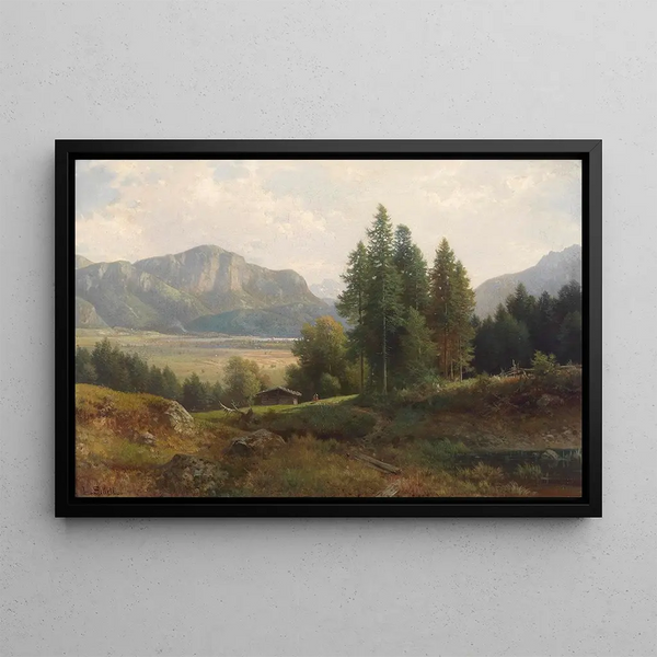 Partie au Kochelsee - Ludwig Sckell — framed artwork on a wall