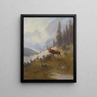 Ludwig Sckell - Rhrender Hirsch im Gebirge.webp