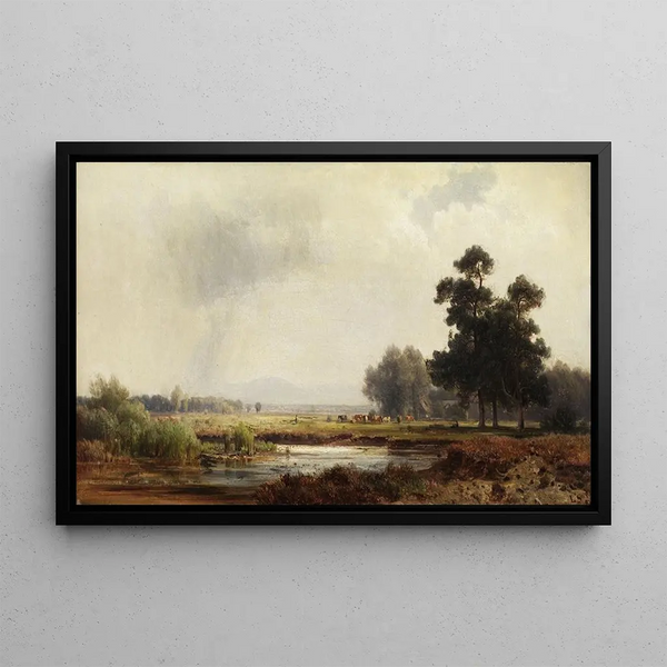 Landscape of the Prealps - Ludwig Sckell — framed artwork on a wall
