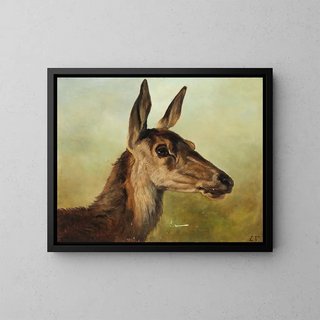 Doe Head - Ludwig Voltz — framed artwork on a wall