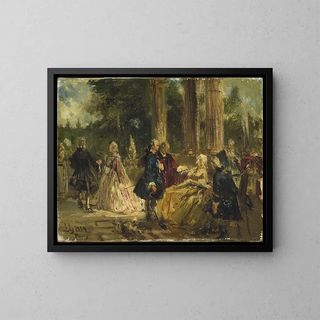 Rococo Study Painting - Ludwig von Hagn — framed artwork on a wall