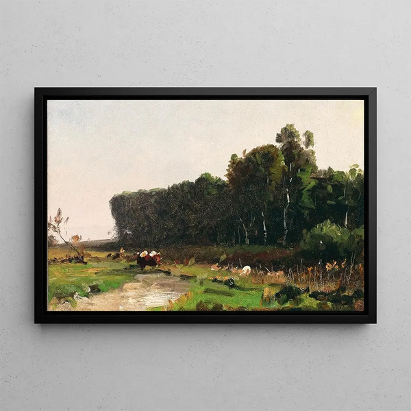 Autumn landscape painting - Ludwig Willroider — framed artwork on a wall