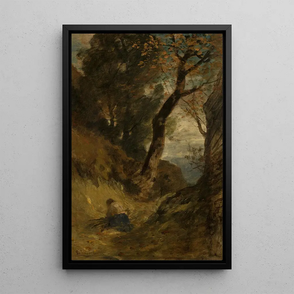 Autumn Landscape Painting - Ludwig Willroider — framed artwork on a wall