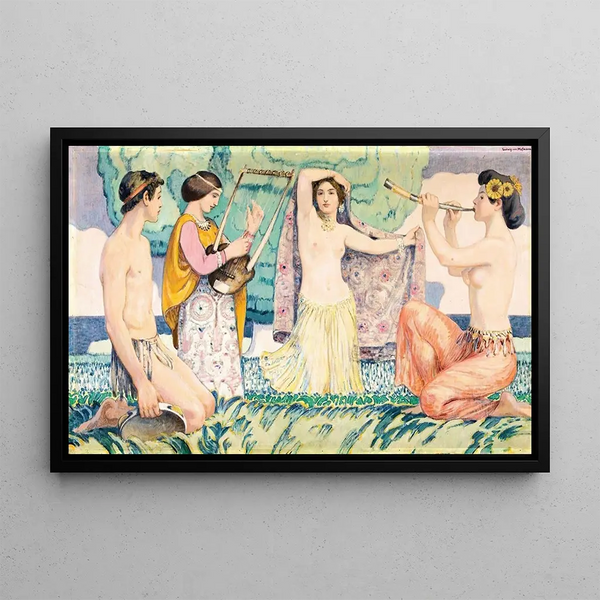 Idylle arcadienne - Ludwig von Hofmann — framed artwork on a wall