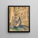 figures bathing in the forest lake - Ludwig von Hofmann — framed artwork on a wall