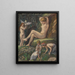 Springtime idyll with bathers and children flowers - Ludwig von Hofmann — framed artwork on a wall