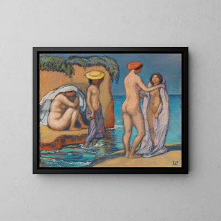 Summer Day Painting - Ludwig von Hofmann — framed artwork on a wall