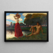 Idylle: homme et femme à demi-nus dans le paysage - Ludwig von Hofmann — framed artwork on a wall