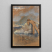 Boy nude with slingshot hunting marmots - Ludwig von Hofmann — framed artwork on a wall