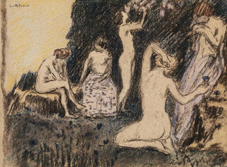Landscape with Five Nude Women - Ludwig von Hofmann — artwork view