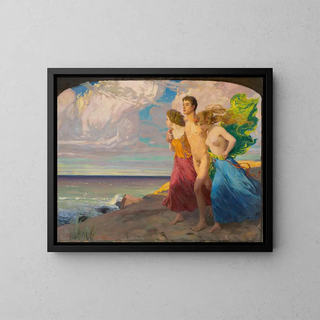 Spring Storm - Ludwig von Hofmann — framed artwork on a wall