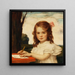 Portrait of a young girl drawing - Ludwig von Zumbusch — framed artwork on a wall