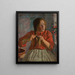 Girl braiding her hair - Ludwik Misky — framed artwork on a wall