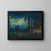 Venice, view of Santa Maria Salute in moonlight - Luigi Bartezago — framed artwork on a wall