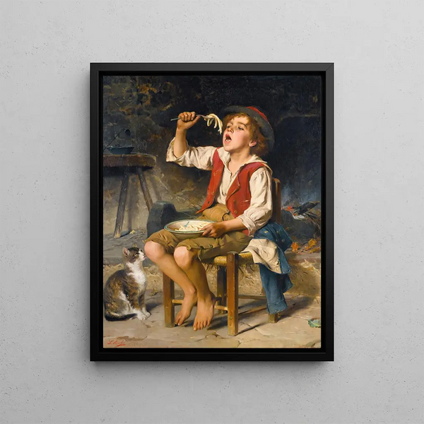 A healthy appetite - Luigi Bechi — framed artwork on a wall