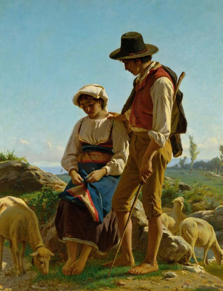 Luigi Bechi - Tending Their Flock.webp