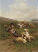 a young shepherd with his flock - Luigi Chialiva — artwork view