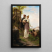 a bucolic scene near the fountain - Luigi Crosio — framed artwork on a wall