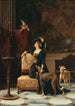 a lady with greyhounds and a parrot - Luigi Crosio — artwork view