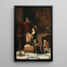 a lady with greyhounds and a parrot - Luigi Crosio — framed artwork on a wall