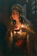A young Turkish woman with an oil lamp - Luigi Crosio — artwork view