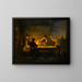 Scene of the evening in a Roman Osteria - Luigi Fioroni — framed artwork on a wall