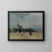 Figures near a lighthouse - Luigi Loir — framed artwork on a wall