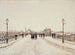 Figures sur un pont dans la neige - Luigi Loir — artwork view